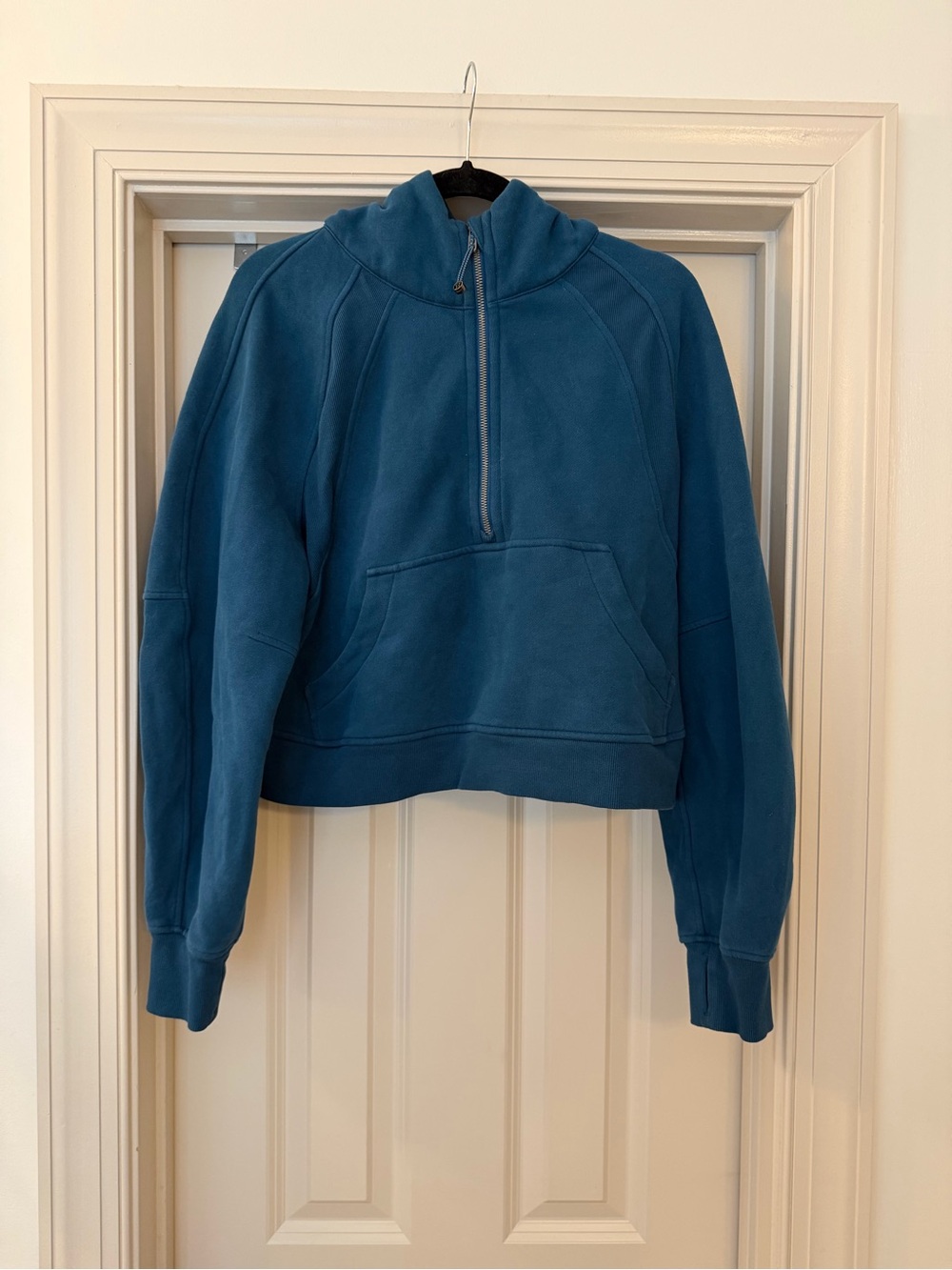 Lululemon Bluish Green Oversized Scuba Half-Zip Hooded Pullover